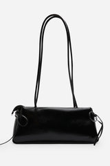 Bay Glossy Black Patent Handheld Shoulder Bag