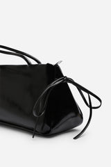 Bay Glossy Black Patent Handheld Shoulder Bag