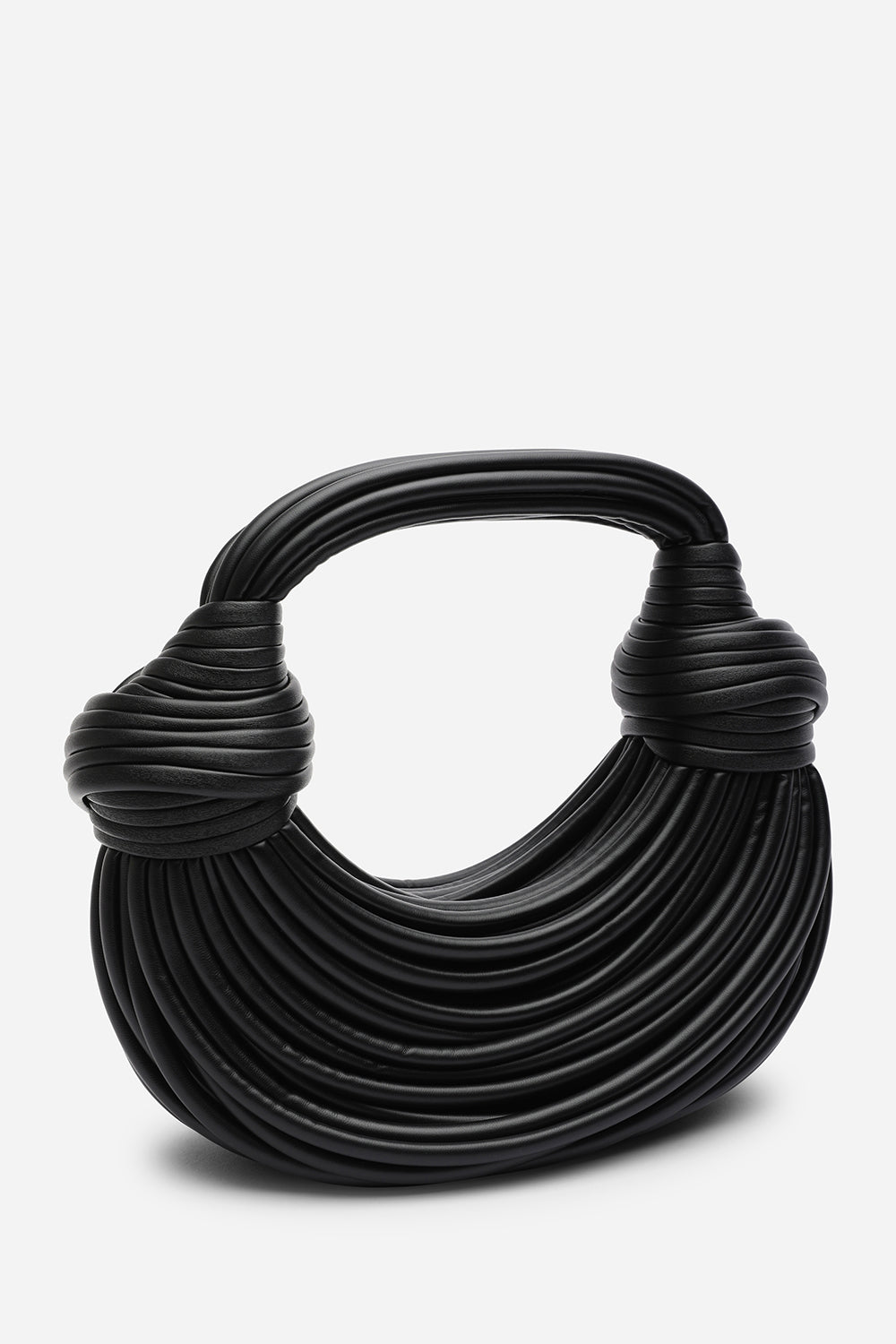 Blossom Curved Black Metallic Shoulder Bag