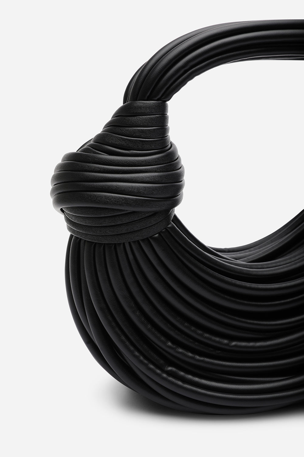 Blossom Curved Black Metallic Shoulder Bag