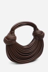 Blossom Curved Dark Brown Metallic Shoulder Bag