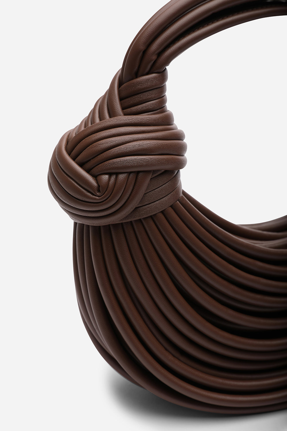 Blossom Curved Dark Brown Metallic Shoulder Bag