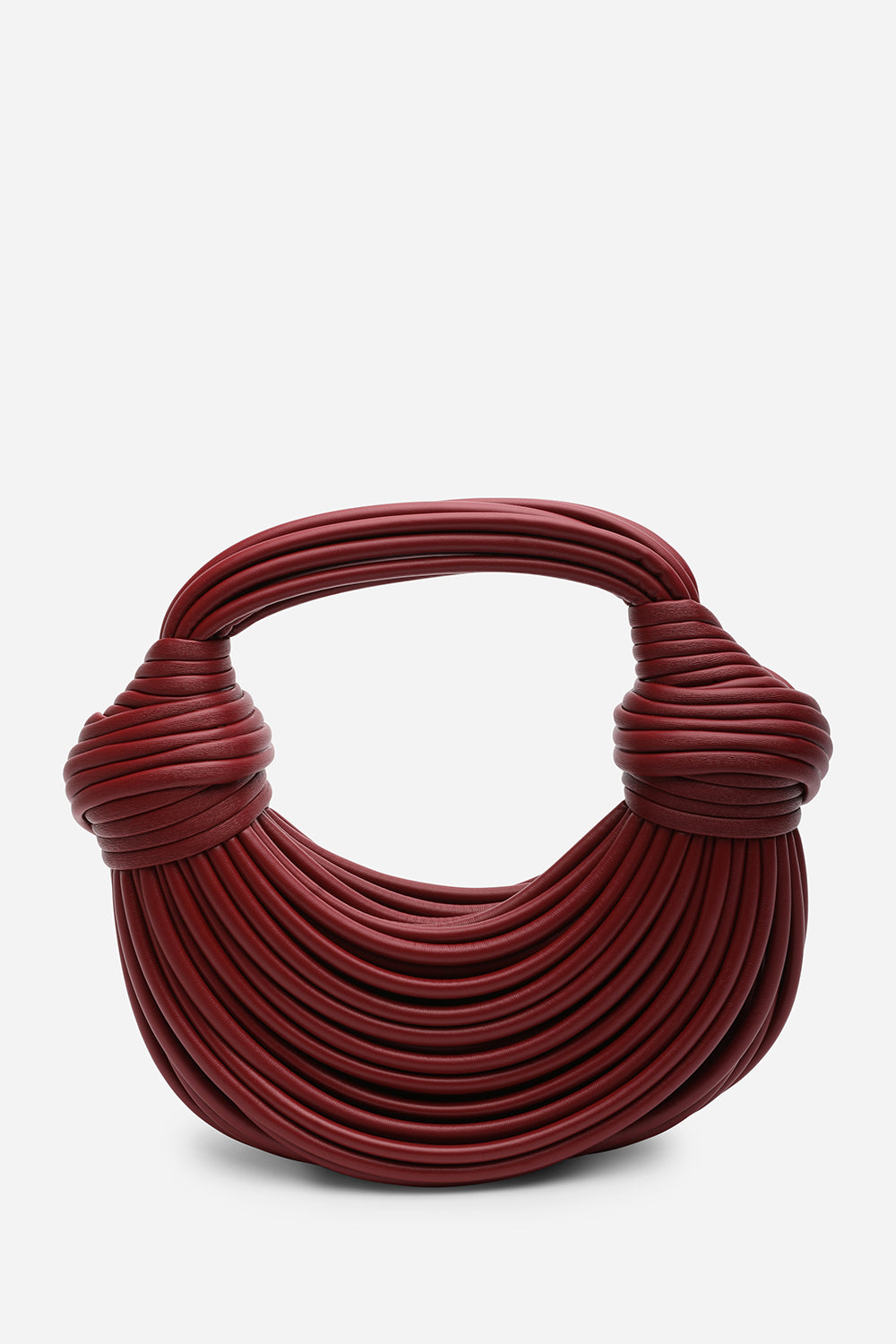 Blossom Curved Maroon Metallic Shoulder Bag