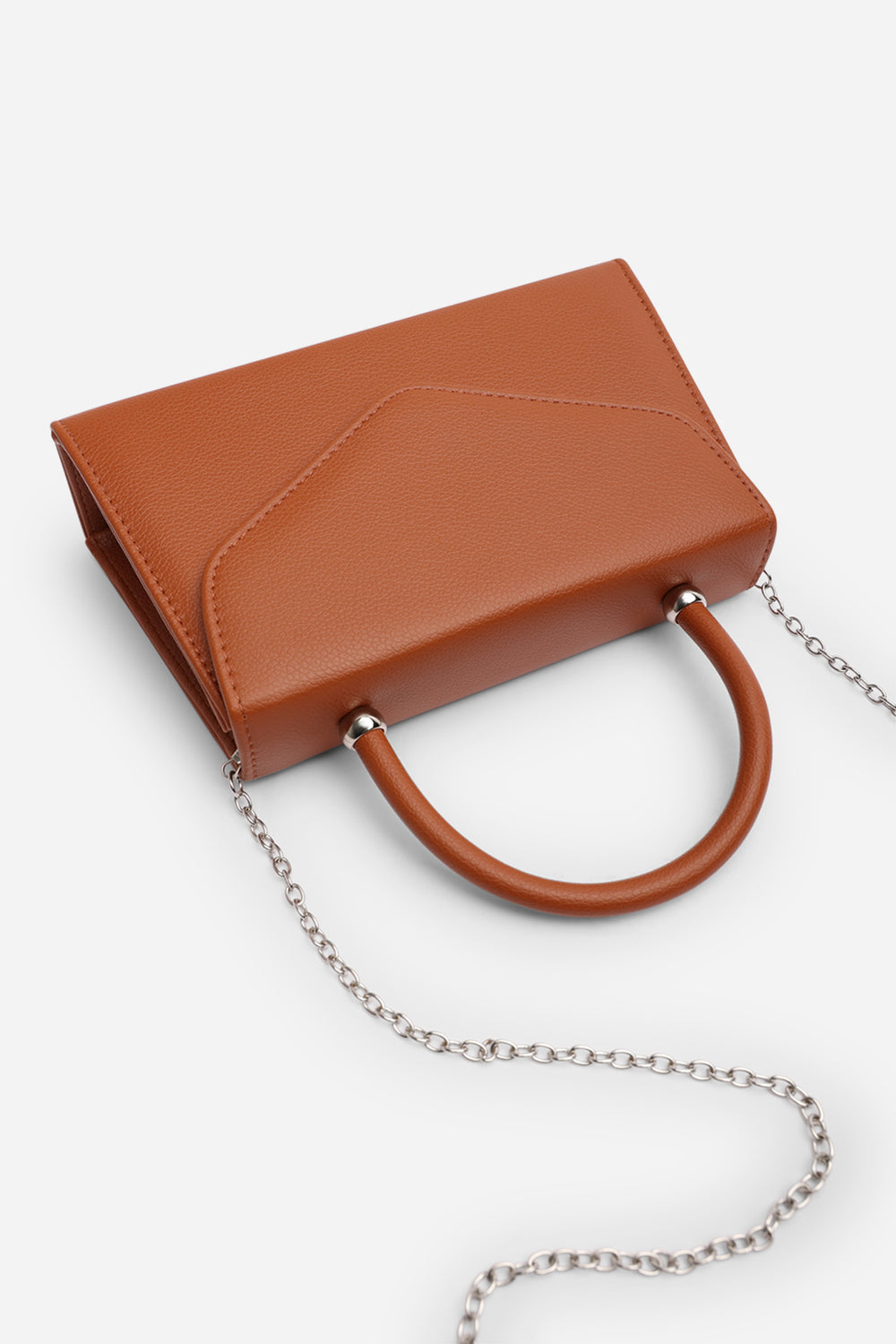 Marina Structured Top Handle Shoulder Bag In Dark Brown