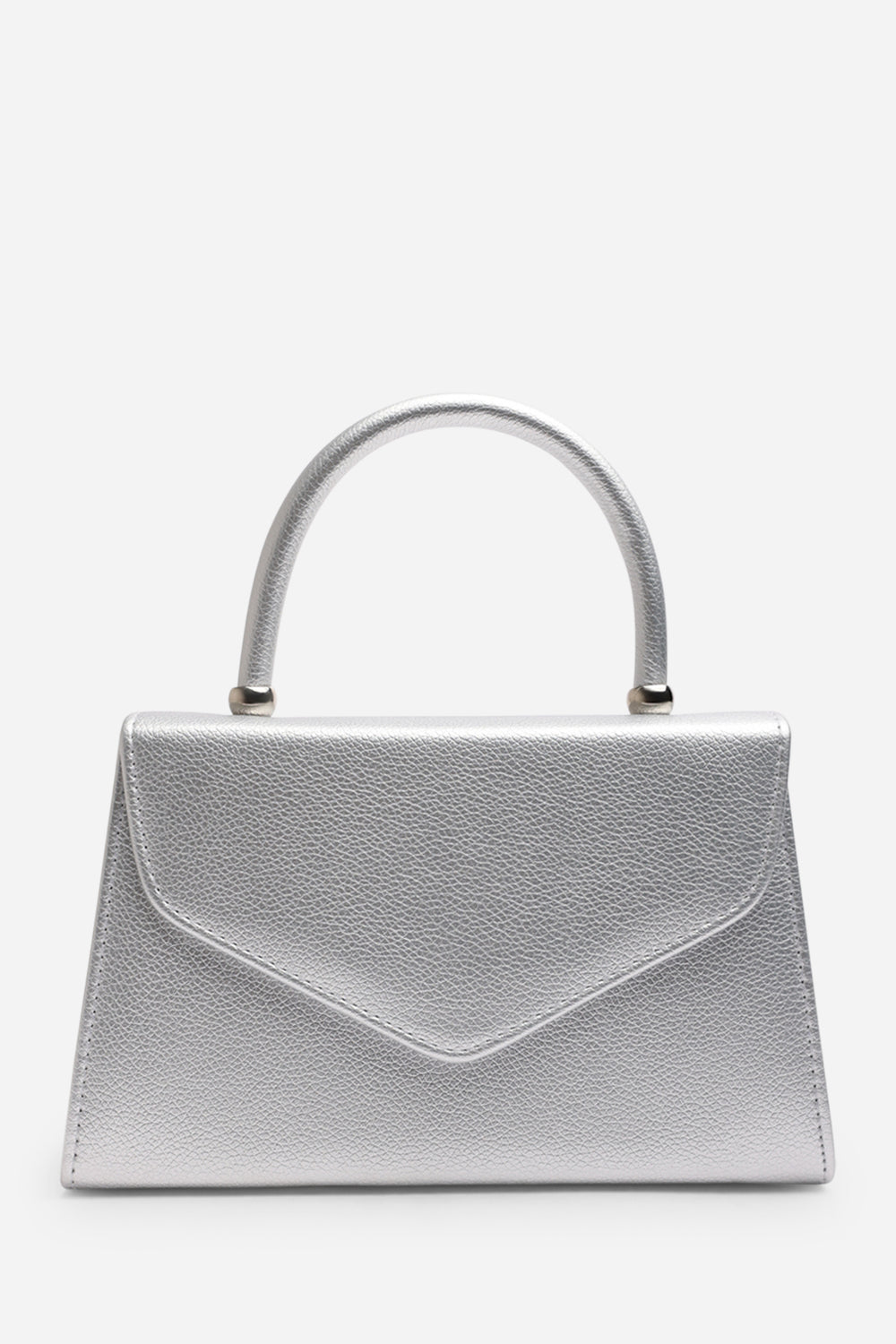 Marina Structured Top Handle Shoulder Bag In Silver