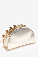 Mist Gold Metallic Shell Clutch Bag