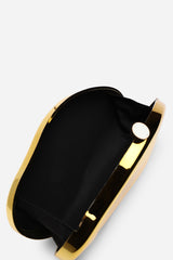 Nude Sculpted Evening Clutch Bag in Gold
