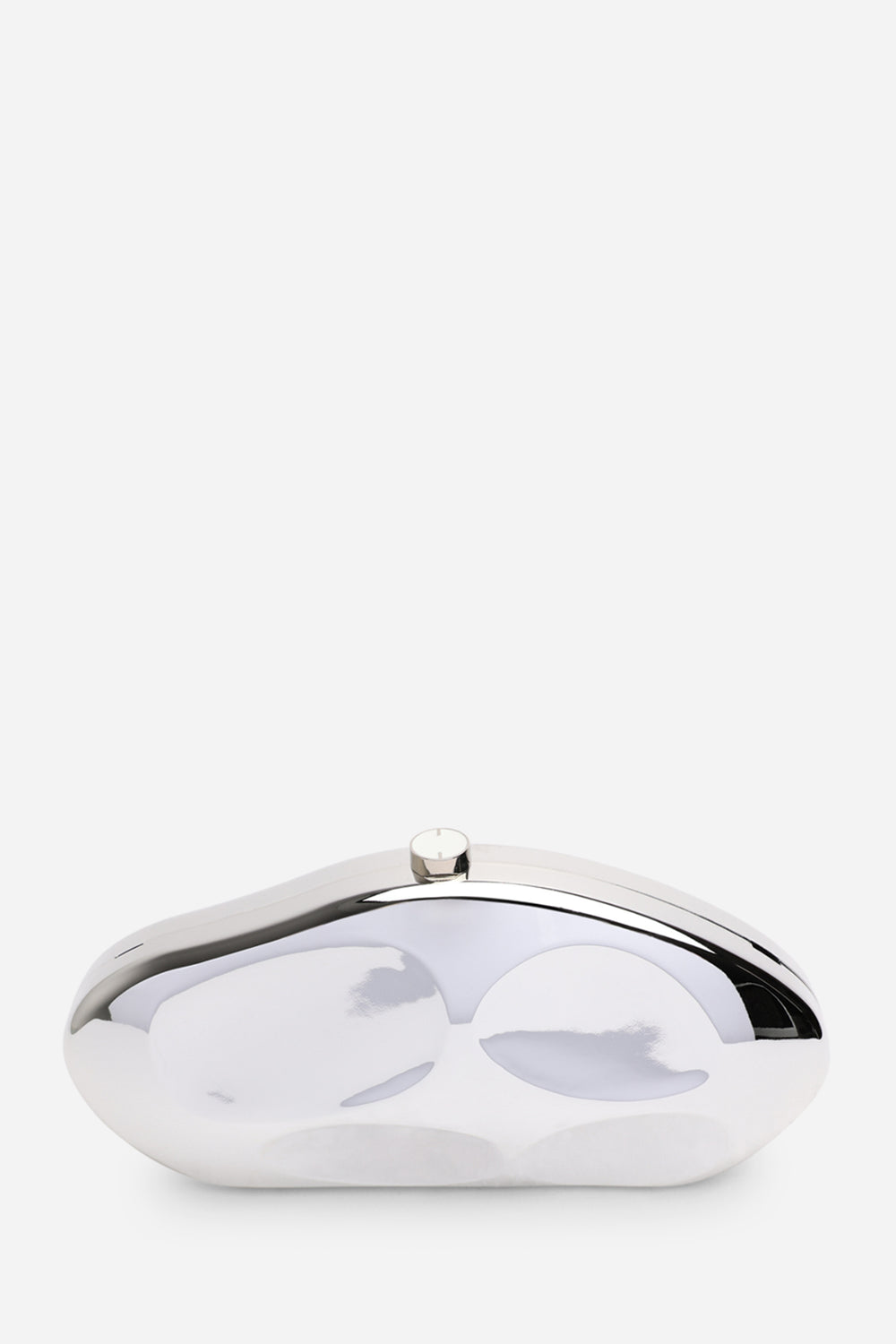 Nude Sculpted Evening Clutch Bag in Silver
