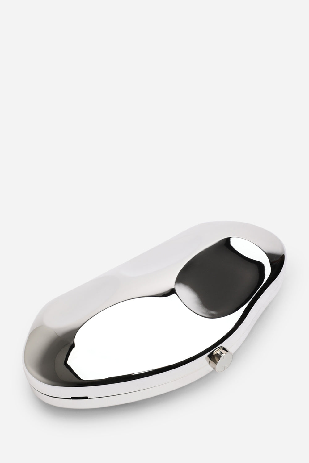 Nude Sculpted Evening Clutch Bag in Silver