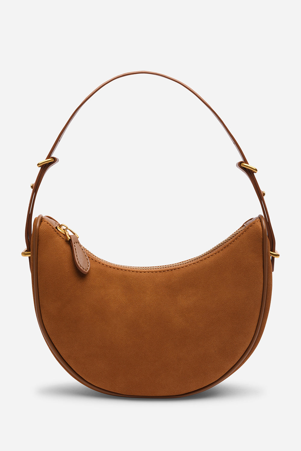 Pebble Modern Half Moon Shoulder Bag In Cognac