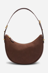 Pebble Modern Half Moon Shoulder Bag In Dark Brown