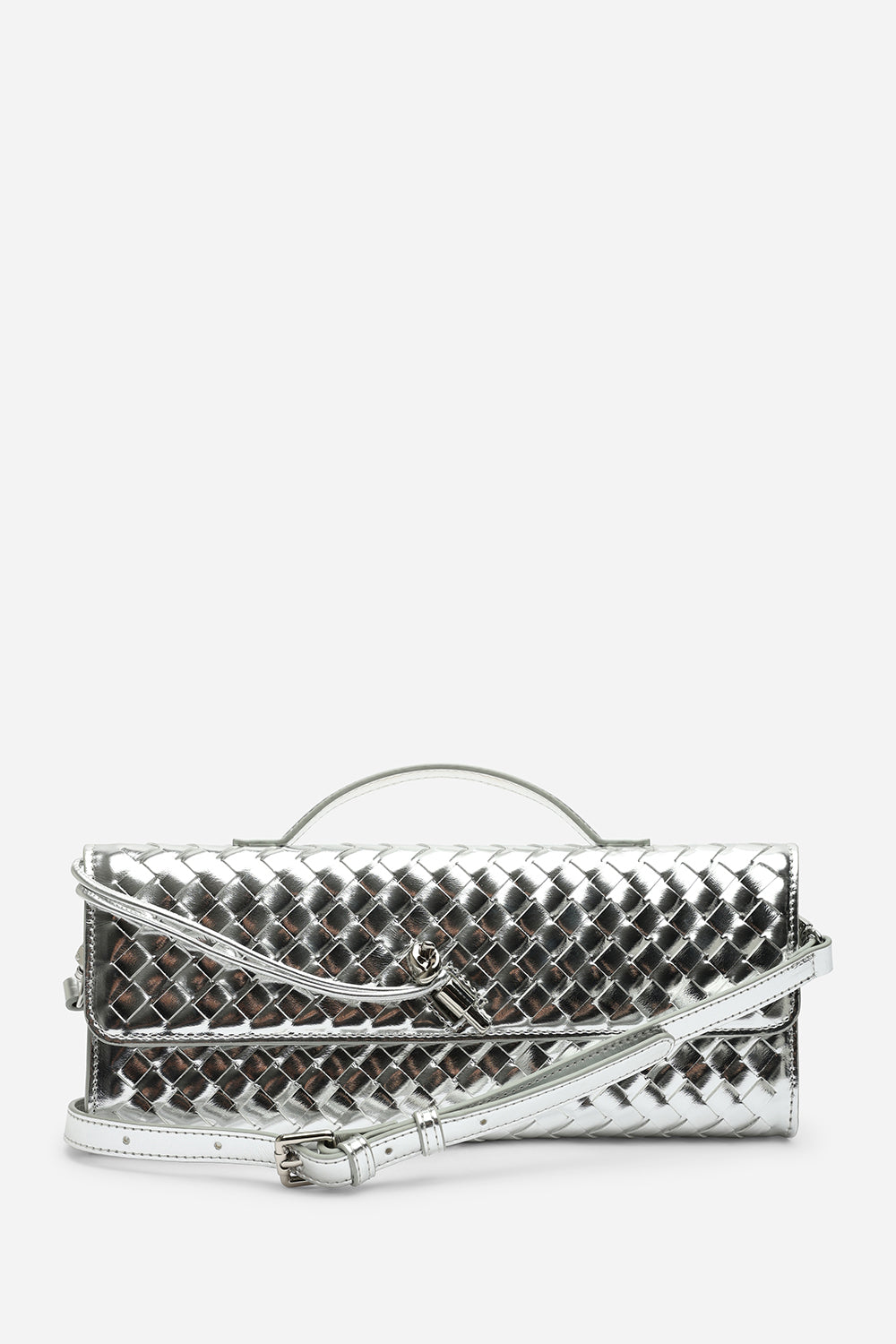 Petal Envelope Style Woven Clutch Bag