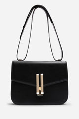 Delrio Gold Clasp Cross Body Tofu Bag In Black