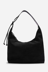 Elysia Slouchy Black Suede Shoulder Bag