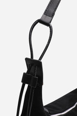 Elysia Slouchy Black Suede Shoulder Bag