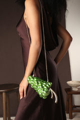 Jazz Green Grape Resin Clutch with Gold-Tone Accents
