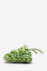 Jazz Green Grape Resin Clutch with Gold-Tone Accents