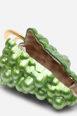 Jazz Green Grape Resin Clutch with Gold-Tone Accents