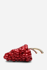 Jazz Maroon Grape Resin Clutch with Gold-Tone Accents