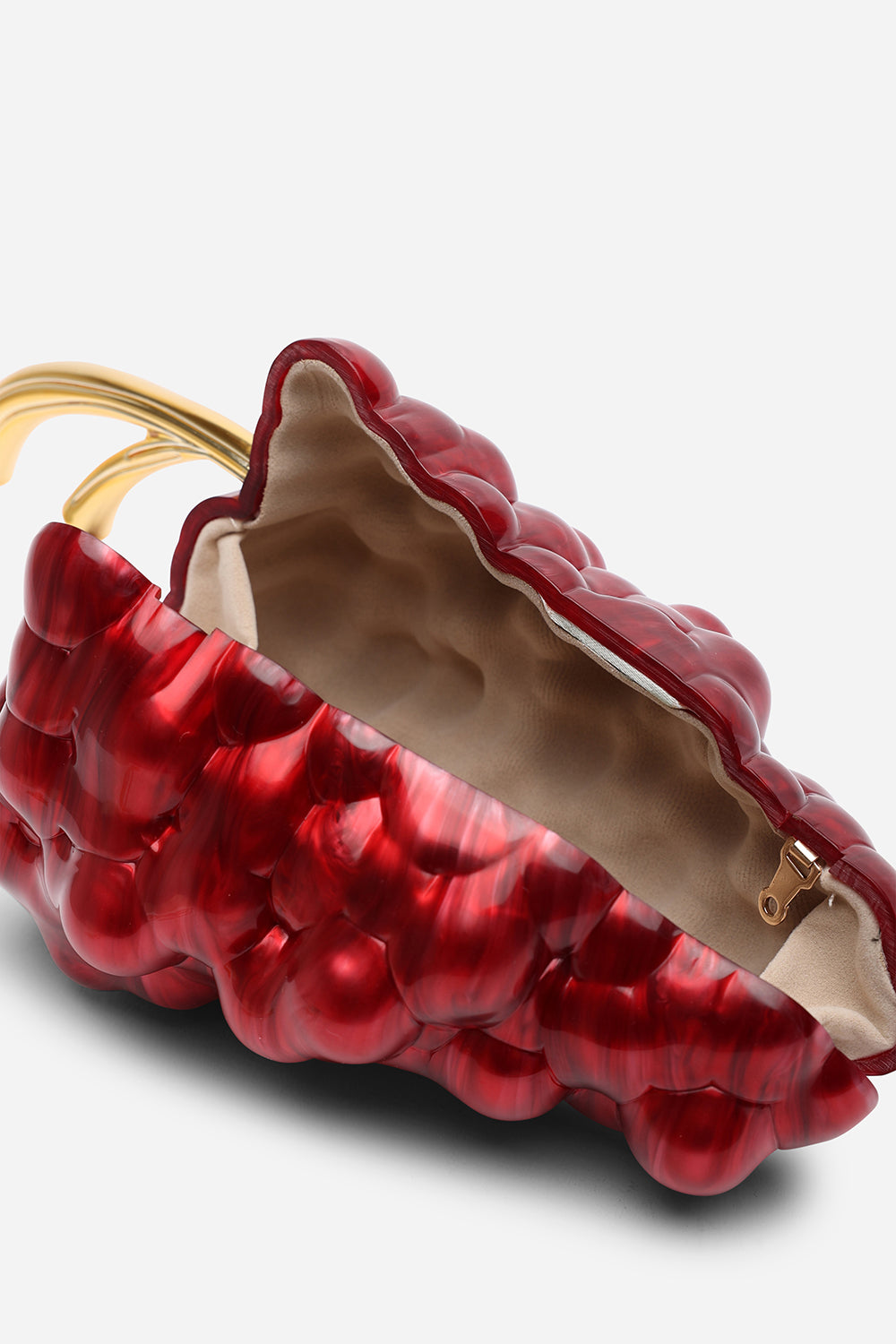 Jazz Maroon Grape Resin Clutch with Gold-Tone Accents