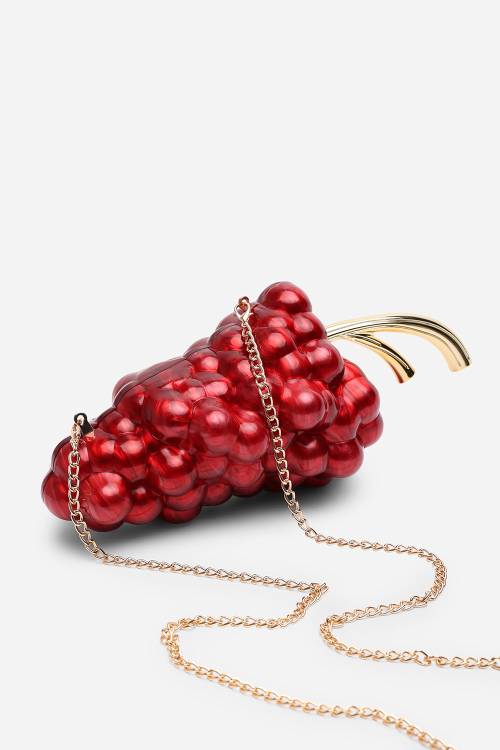 Jazz Maroon Grape Resin Clutch with Gold-Tone Accents