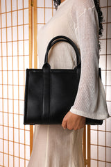Quarry Black Tote bag With Top Grab Handles
