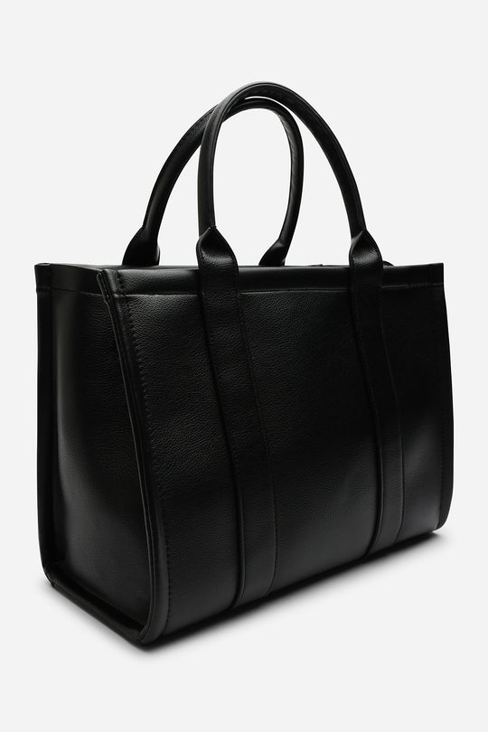 Quarry Black Tote bag With Top Grab Handles