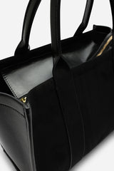 Quarry Black Suede Tote bag With Top Grab Handles