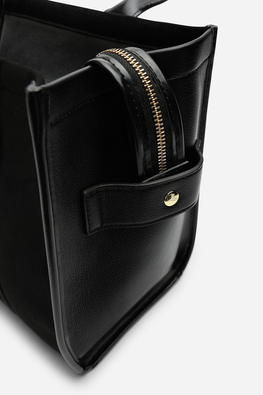 Quarry Black Suede Tote bag With Top Grab Handles