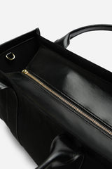 Quarry Black Suede Tote bag With Top Grab Handles