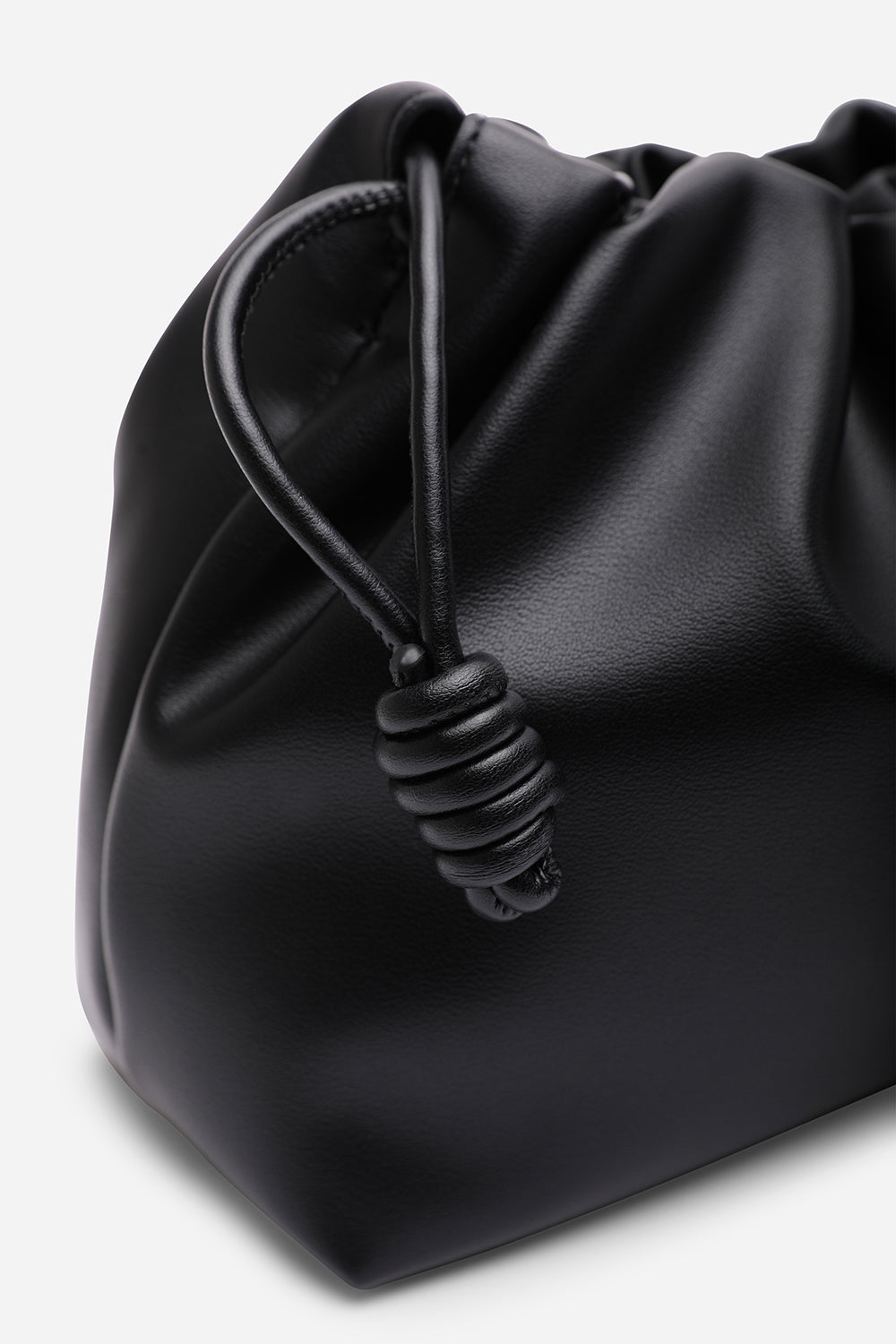 Auric Drawstring Shoulder Bag In Black