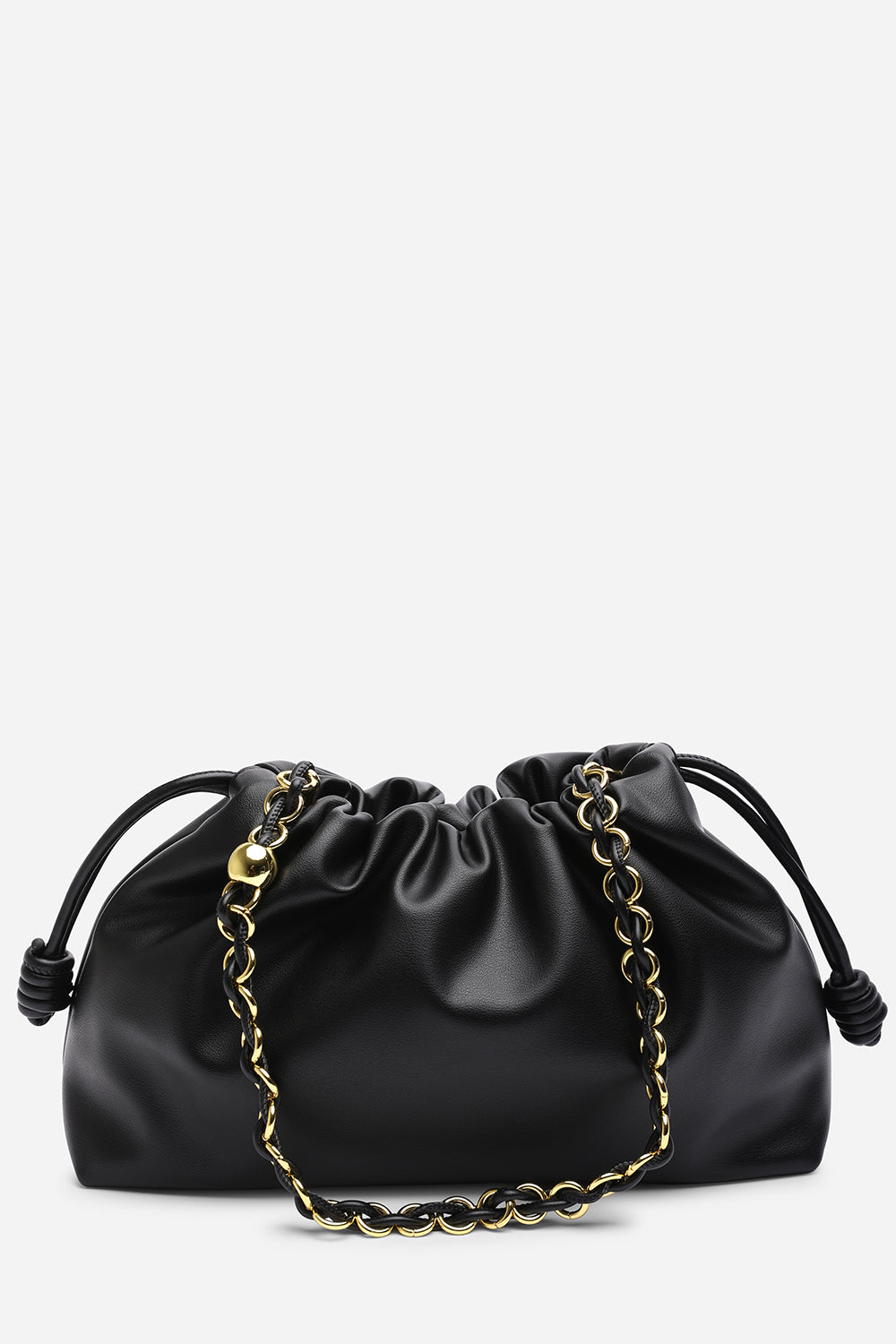 Auric Drawstring Shoulder Bag In Black