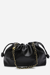 Auric Drawstring Shoulder Bag In Black