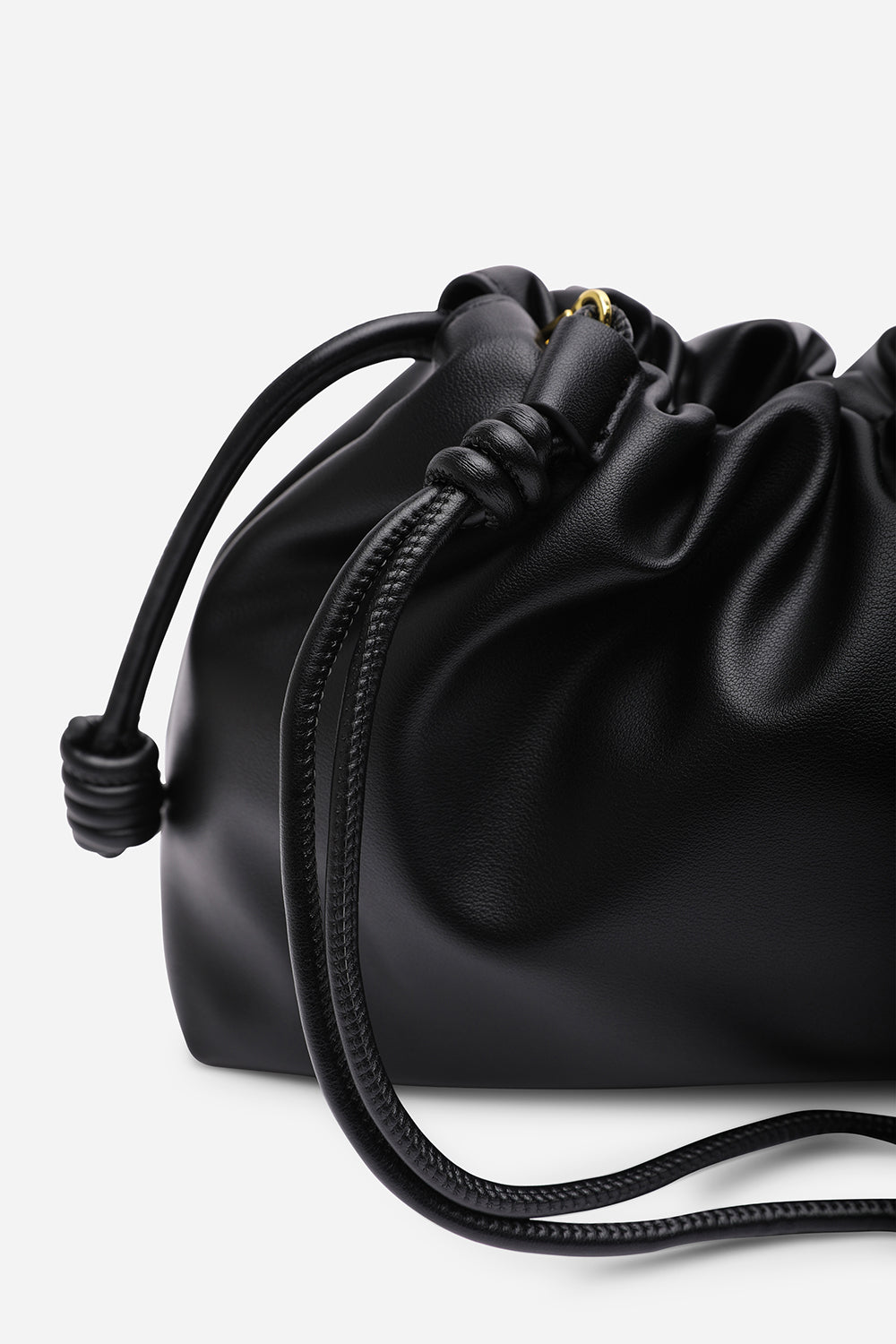 Auric Drawstring Shoulder Bag In Black