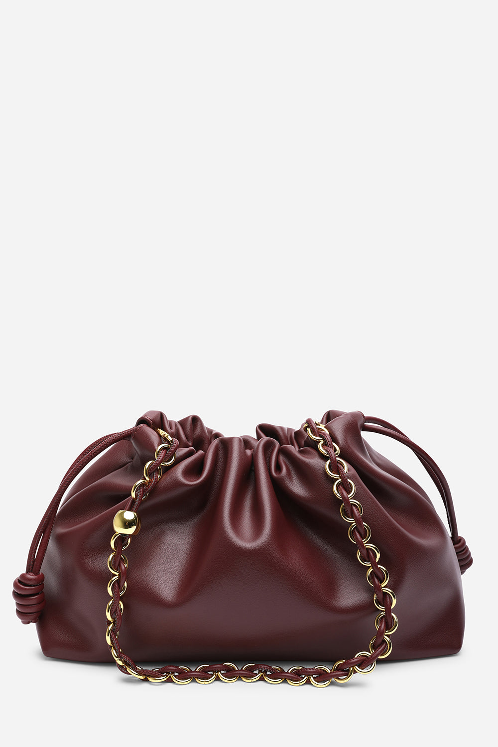Auric Drawstring Shoulder Bag In Maroon
