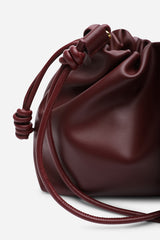 Auric Drawstring Shoulder Bag In Maroon