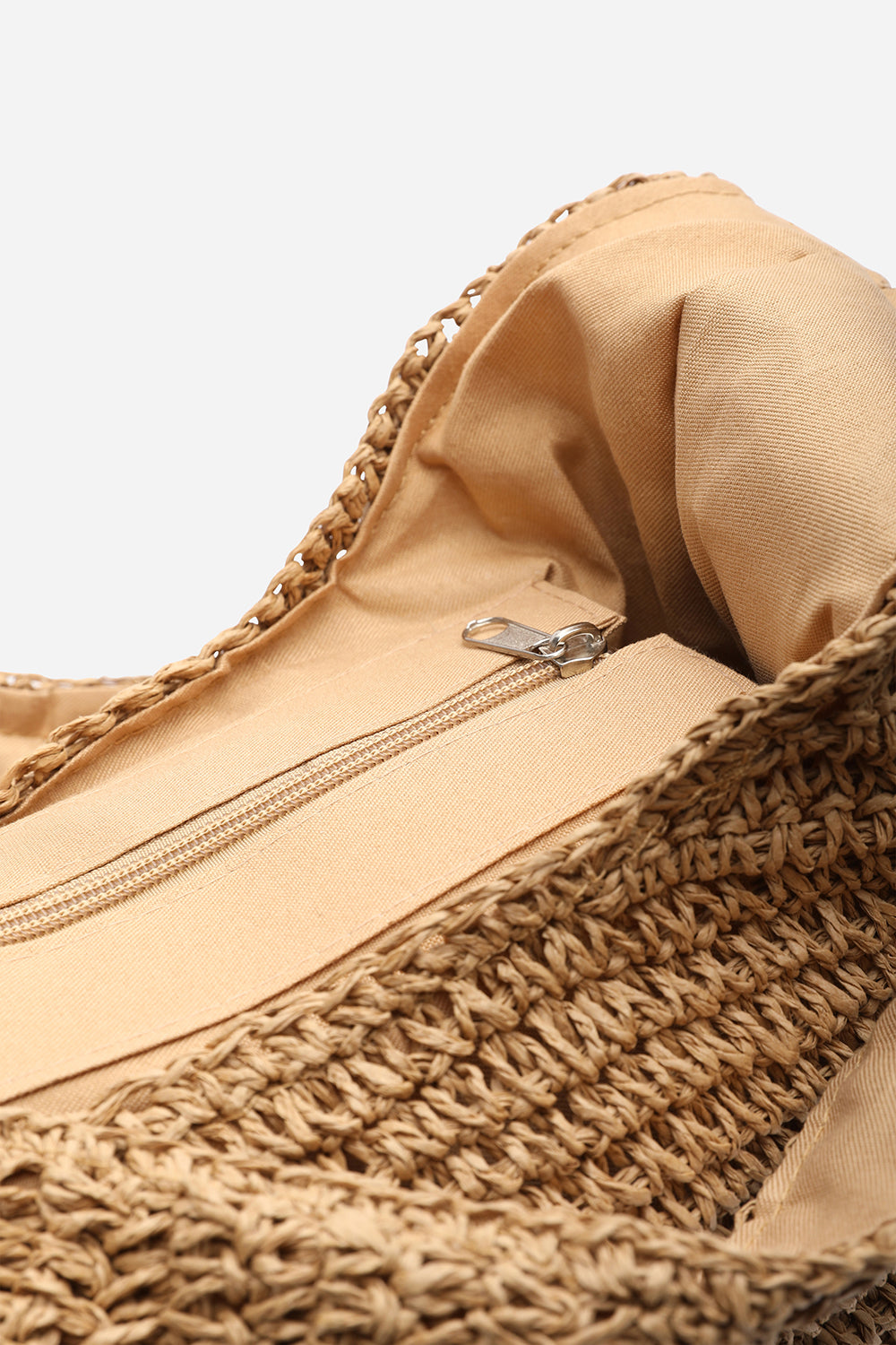 Islet Slouchy Brown Raffia Shoulder Bag