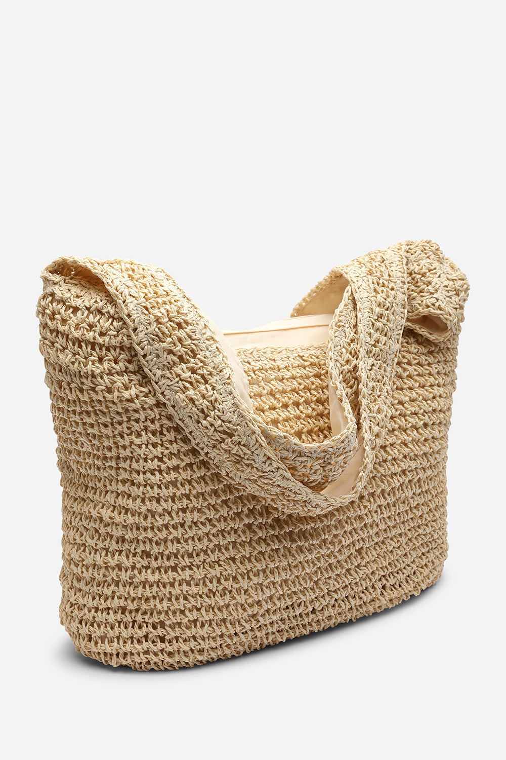 Islet Slouchy Cream Raffia Shoulder Bag