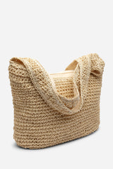 Islet Slouchy Cream Raffia Shoulder Bag