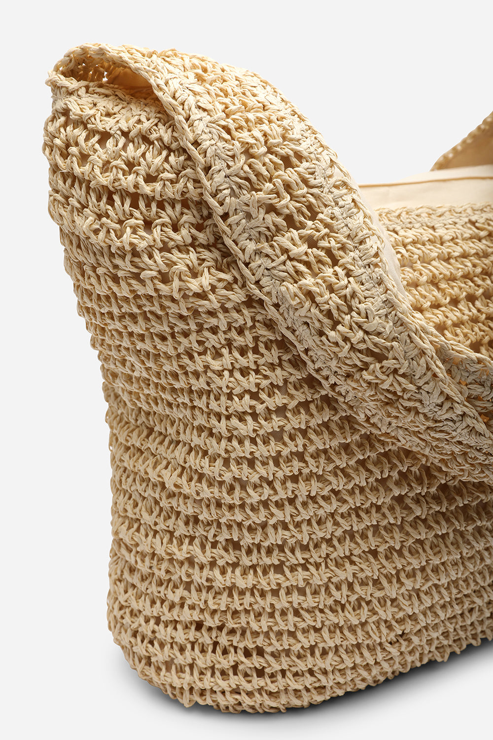Islet Slouchy Cream Raffia Shoulder Bag