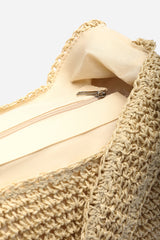 Islet Slouchy Cream Raffia Shoulder Bag