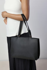 Mariella Faux Leather Tote Bag in Black