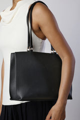 Mariella Faux Leather Tote Bag in Black