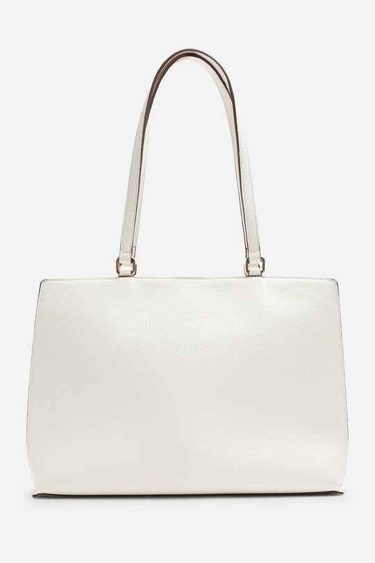 Mariella Faux Leather Tote Bag in Cream