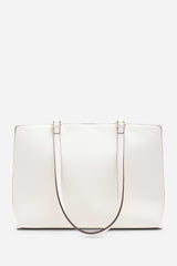 Mariella Faux Leather Tote Bag in Cream
