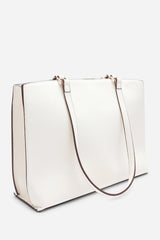 Mariella Faux Leather Tote Bag in Cream