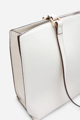 Mariella Faux Leather Tote Bag in Cream