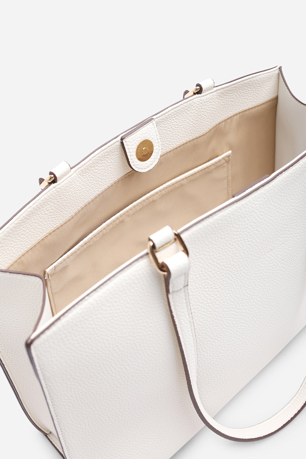 Mariella Faux Leather Tote Bag in Cream