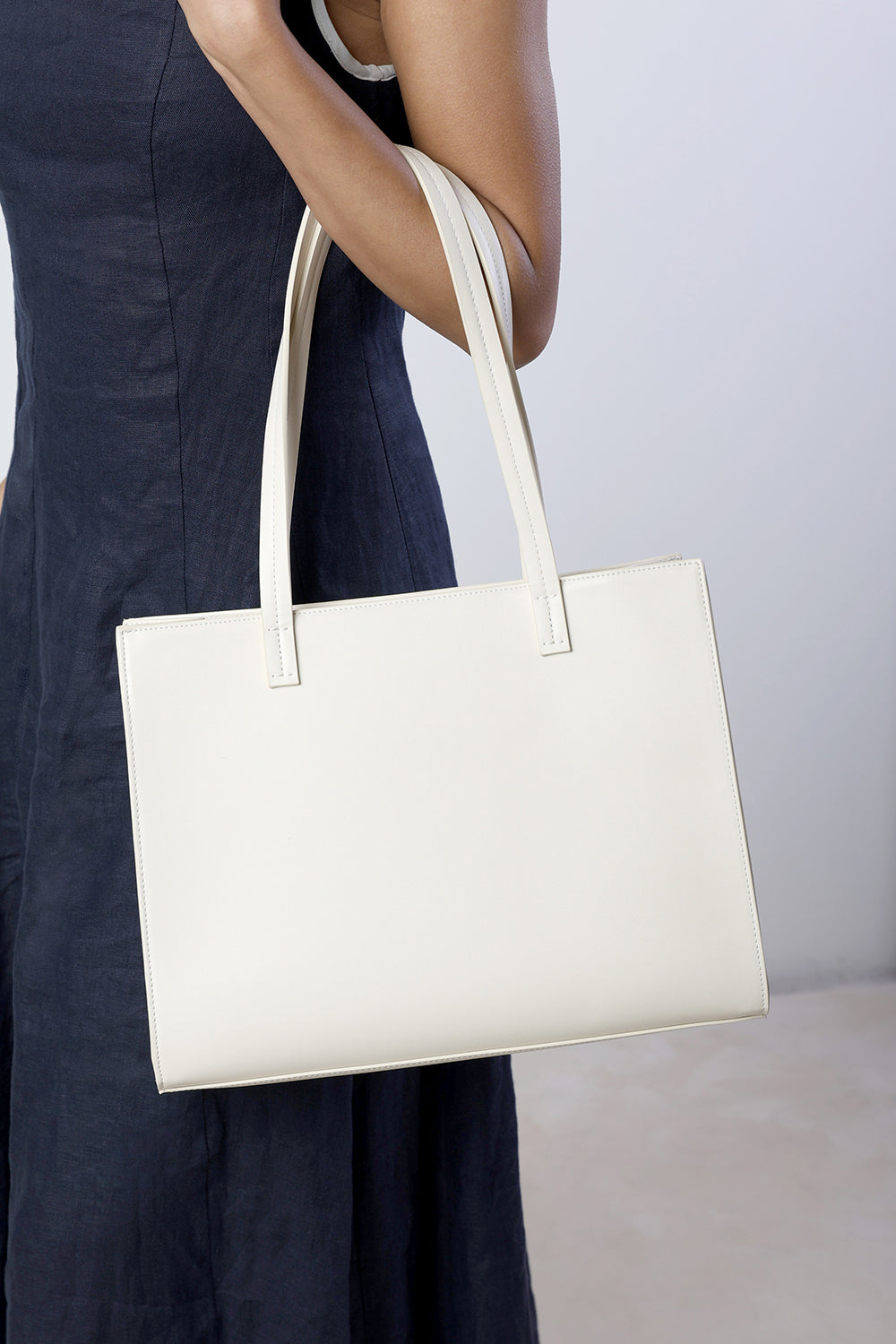 Bailee Double Handle Tote Bag with Central Fastening