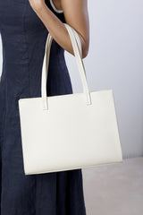 Bailee Double Handle Tote Bag with Central Fastening